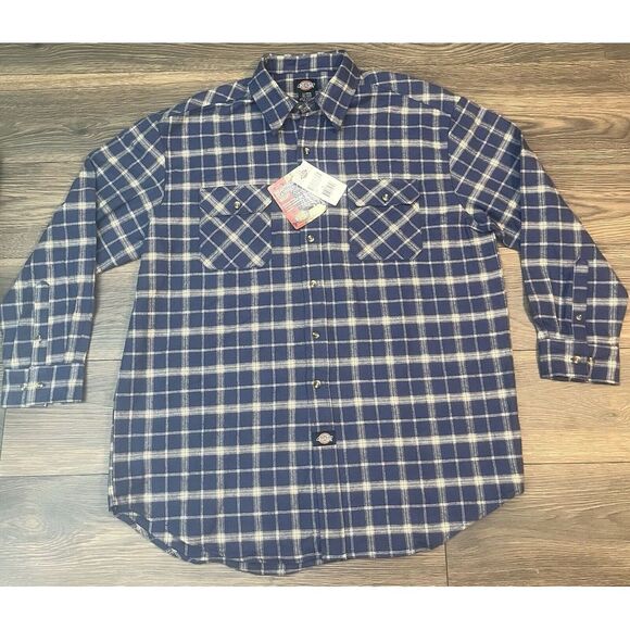 NWT Dickies‎ Heavyweight Cotton Flannel Work Shirt button up - Picture 10 of 16